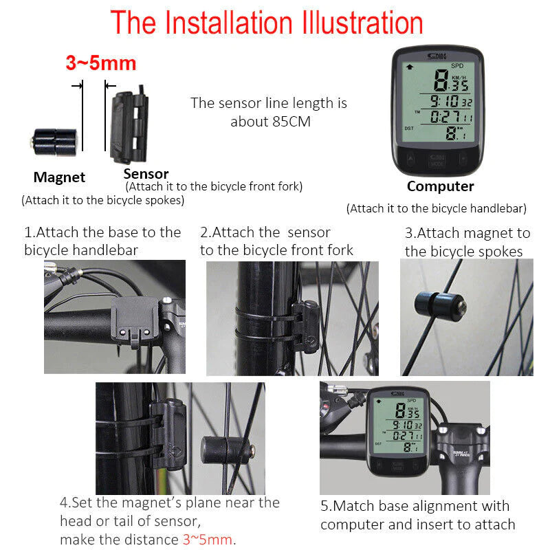 Bike Bicycle Speedometer Cycle Digital Odometer Computer Waterproof LCD Wireless